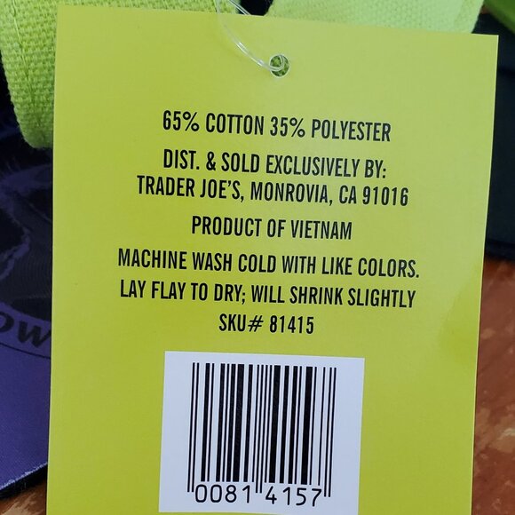 Trader Joe’s Limited Edition Halloween Mini Canvas Tote Bags Set of 3 Brand New - Picture 6 of 6